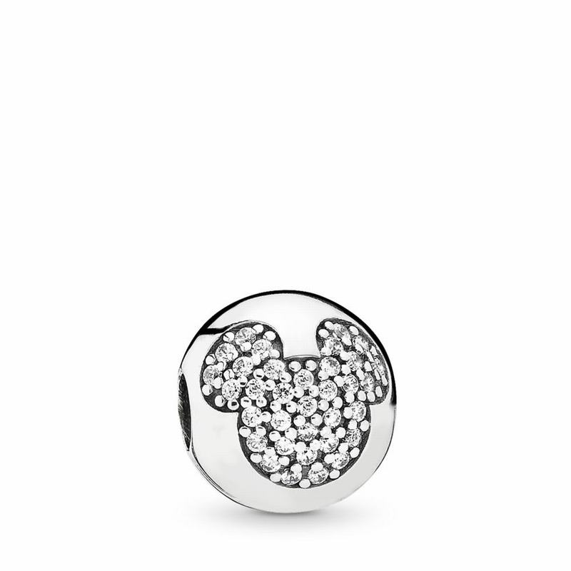 Pandora Disney Mickey Pavé Clip Charm Ireland - Sterling Silver/Cubic Zirconia - 967150PRE